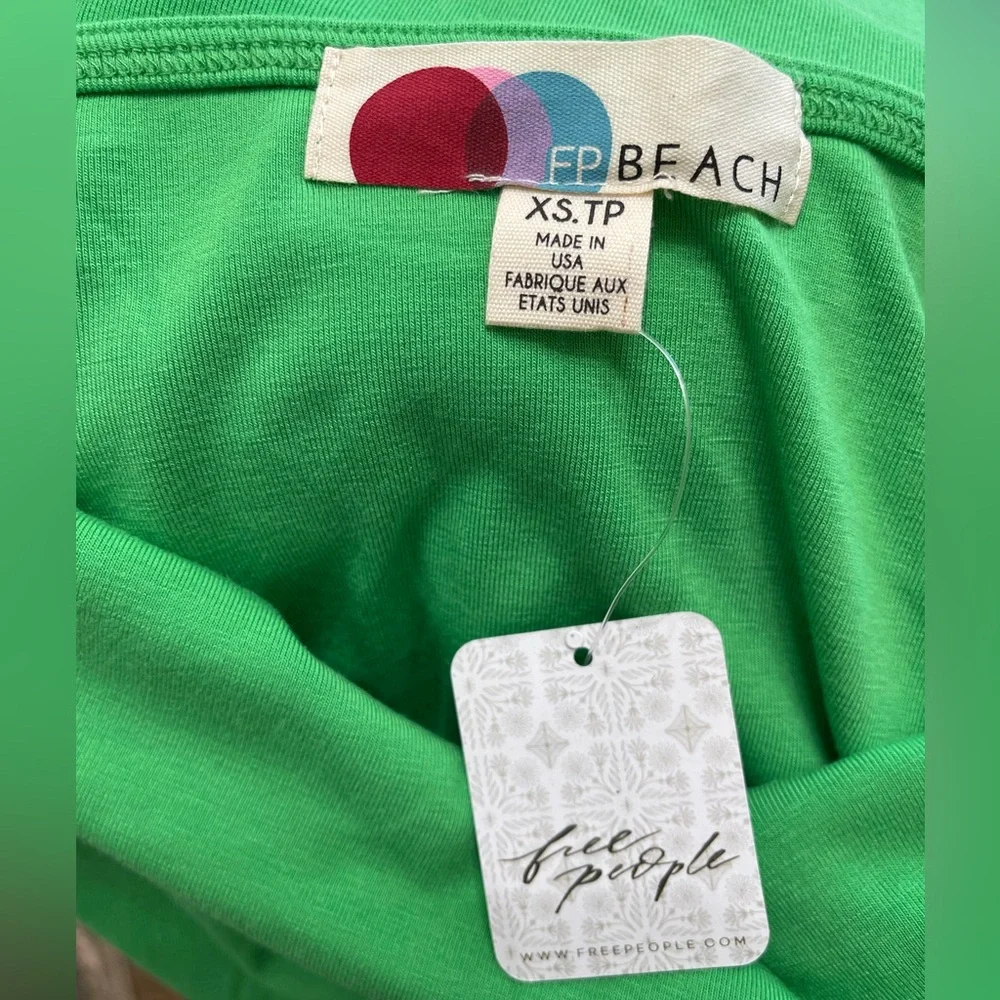 NWT Free People Beach Rosalia Jersey Low Back Mini Dress Emerald Bay Size Small - Picture 7 of 9
